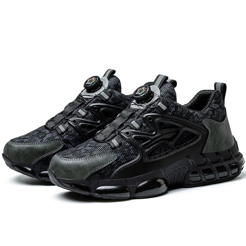 Men's Safety Shoes Protection And Elastic Safety Boots Fashionable Casual Shoes Breathable Odor Protection Men's Work Shoes