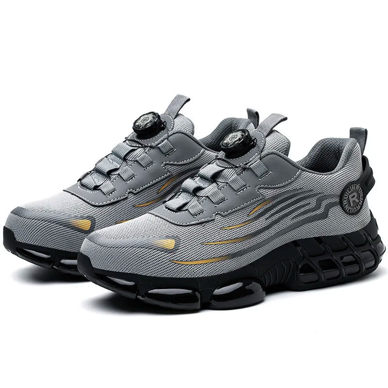 Men's Safety Shoes Protection And Elastic Safety Boots Fashionable Casual Shoes Breathable Odor Protection Men's Work Shoes