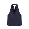MUJER 2025 Halter Tops for Women Black Satin Backless Top Female Pink Summer Beach Top Woman off Shoulder Camisole Top Women
